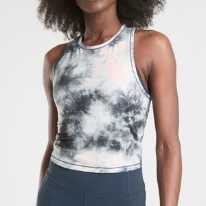 Athleta Shanti Cropped Tie Dye Racerback Tank Top Size Small Athleisure Crop Top